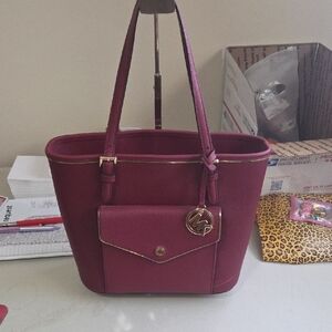 Michael Kors Raspberry Tote Bag